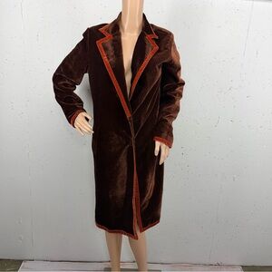 Unbranded Size Medium Brown Velvet Midi Coat Steampunk Cosplay Unisex